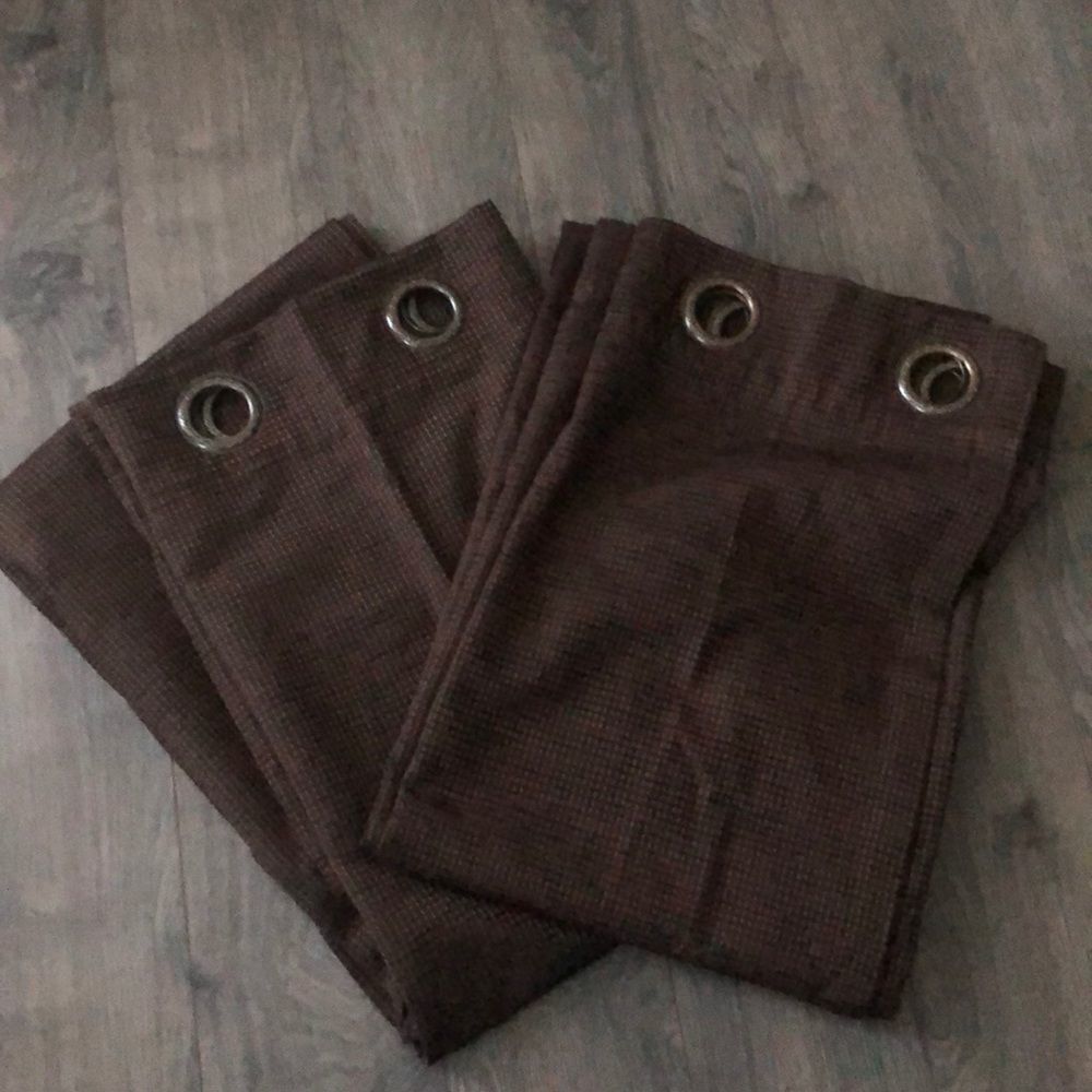 Dark Brown Grommet top Curtain Panels